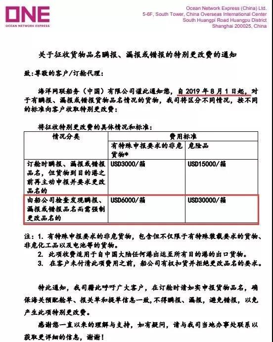 今日起,瞞報謊報危險品重罰200000元!(附最全船公司通知)(圖1)